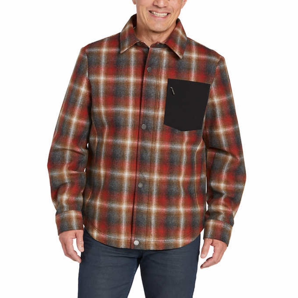 Pendleton Men’s Wool Blend Shirt Jacket, RED